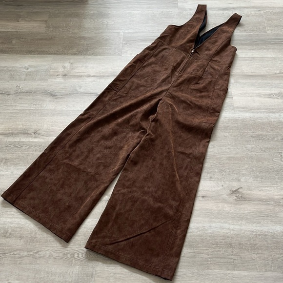 We The Free Nico Chocolate Brown Faux Suede Jumpsuit - Picture 12 of 14